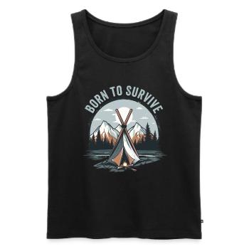 Bushcrafting Outdoor Born To Survive - Männer Premium Bio Tank Top - Schwarz - Vorne - Michal (187cm)