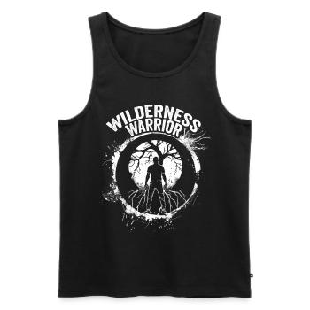Bushcrafting Outdoor Wilderness Warrior - Männer Premium Bio Tank Top - Schwarz - Vorne - AI Model Male 178 light (178cm)