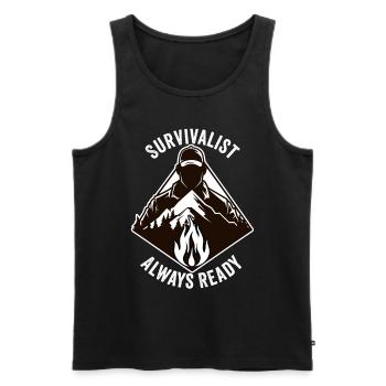 Bushcrafting Outdoor Survivalist Always Ready - Männer Premium Bio Tank Top - Schwarz - Vorne - Michal (187cm)