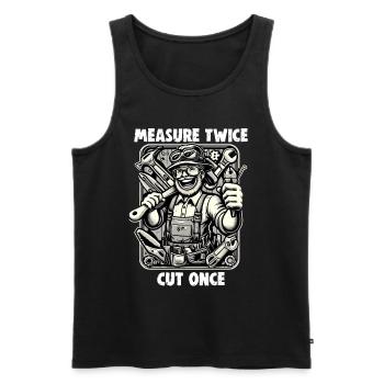 Handyman Papa Mesure Twice DIYer - Men's Premium Organic Tank Top - black - Front - Michal (187cm)