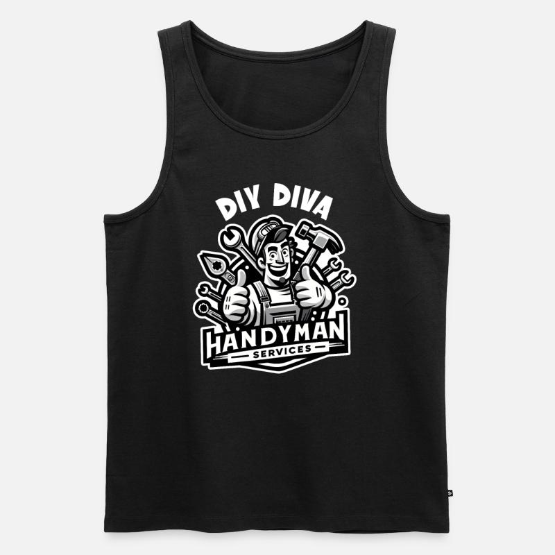 Handwerker Papa DIY Diva Heimwerker - Männer Premium Bio Tank Top - Schwarz