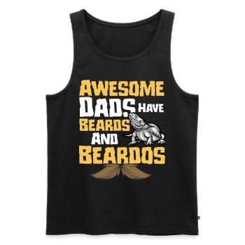 Drôle de papa dragon barbu - Débardeur bio Premium Homme - noir - Devant - Michal (187cm)