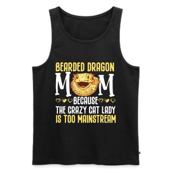 Bearded Dragon Mama Beardie - Men's Premium Organic Tank Top - black - Front - AI Model Male 178 light (178cm)
