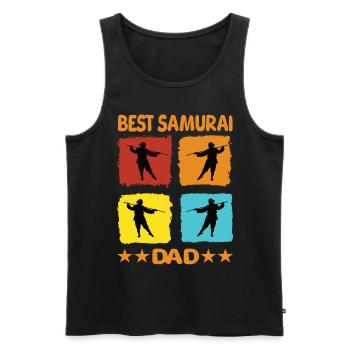 Best Samurai Dad - Men's Premium Organic Tank Top - black - Front - AI Model Male 178 light (178cm)