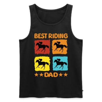 Best Riding Dad - Männer Premium Bio Tank Top - Schwarz - Vorne - AI Model Male 178 light (178cm)