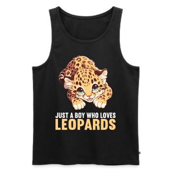 Leoparden Leopard - Männer Premium Bio Tank Top - Schwarz - Vorne - AI Model Male 178 light (178cm)
