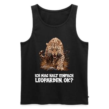 Leoparden Leopard - Männer Premium Bio Tank Top - Schwarz - Vorne - AI Model Male 178 light (178cm)
