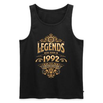 1992 Legend Birthday 1992 Year of birth - Men's Premium Organic Tank Top - black - Front - AI Model Male 178 light (178cm)