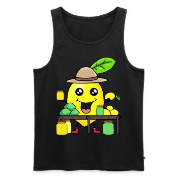 Zitrone Lemonen Saftladen Zitrone Sommer Obst - Männer Premium Bio Tank Top - Schwarz - Vorne - AI Model Male 178 light (178cm)