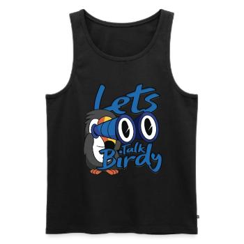 Vogelbeobachtung Ornithologe Let's talk birdy - Männer Premium Bio Tank Top - Schwarz - Vorne - Michal (187cm)