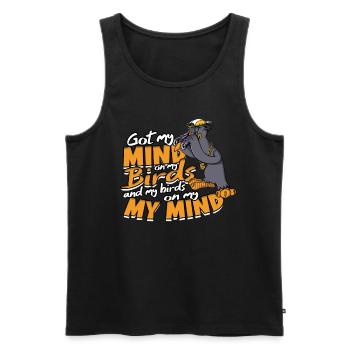 Ornithologist Bird Watching - Men's Premium Organic Tank Top - black - Front - AI Model Male 178 light (178cm)