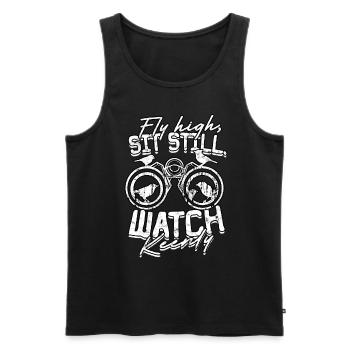 Bird watching ornithologist - Men's Premium Organic Tank Top - black - Front - AI Model Male 178 light (178cm)