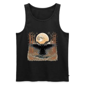 Ravens, Crows, Wilderness, Nature, Crow, Raven - Men's Premium Organic Tank Top - black - Front - AI Model Male 178 light (178cm)