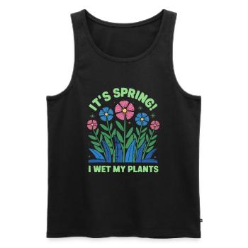 It's Spring I'm So Excited I Wet My Plants - Männer Premium Bio Tank Top - Schwarz - Vorne - Michal (187cm)