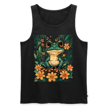 Cottagecore Grenouille mignonne - Débardeur bio Premium Homme - noir - Devant - Michal (187cm)