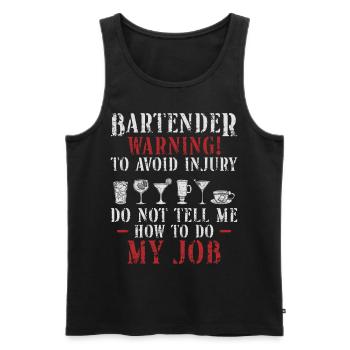 Bartender Mixologist Bartender - Men's Premium Organic Tank Top - black - Front - Michal (187cm)