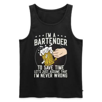 Bartender Mixologist I'm A - Männer Premium Bio Tank Top - Schwarz - Vorne - AI Model Male 178 light (178cm)