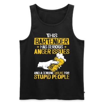 Bartender Mixologist This - Men's Premium Organic Tank Top - black - Front - AI Model Male 178 light (178cm)