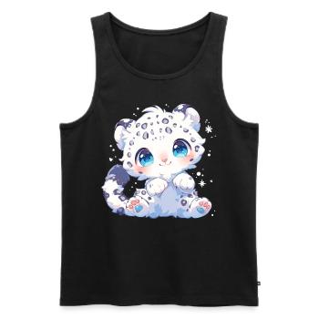 Snow Leopard Schneeleoparden Schneeleopard - Männer Premium Bio Tank Top - Schwarz - Vorne - AI Model Male 178 light (178cm)