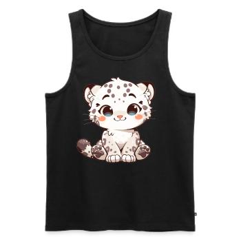Snow Leopard Schneeleoparden Schneeleopard - Männer Premium Bio Tank Top - Schwarz - Vorne - AI Model Male 178 light (178cm)
