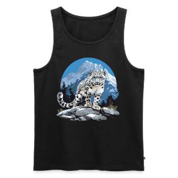 Snow Leopard Schneeleoparden Schneeleopard - Männer Premium Bio Tank Top - Schwarz - Vorne - Michal (187cm)