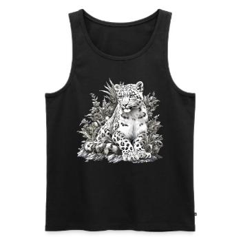Snow Leopard Schneeleoparden Schneeleopard - Männer Premium Bio Tank Top - Schwarz - Vorne - Michal (187cm)