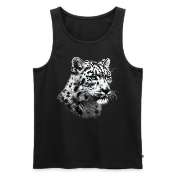 Snow Leopard Schneeleoparden Schneeleopard - Männer Premium Bio Tank Top - Schwarz - Vorne - Michal (187cm)