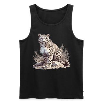 Léopard des neiges Schneeleoparden Schneeleopard - Débardeur bio Premium Homme - noir - Devant - Michal (187cm)