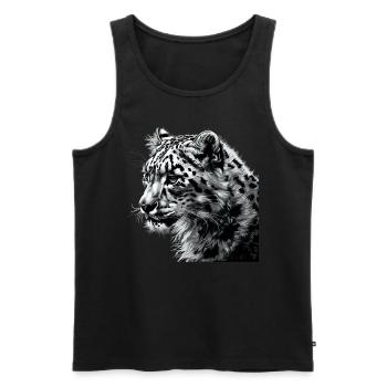 Snow Leopard Schneeleoparden Schneeleopard - Männer Premium Bio Tank Top - Schwarz - Vorne - AI Model Male 178 light (178cm)