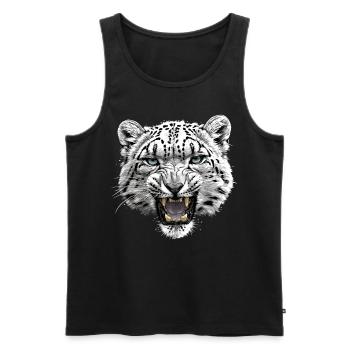 Snow Leopard Schneeleoparden Schneeleopard - Männer Premium Bio Tank Top - Schwarz - Vorne - AI Model Male 178 light (178cm)