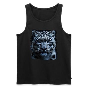 Snow Leopard Schneeleoparden Schneeleopard - Männer Premium Bio Tank Top - Schwarz - Vorne - AI Model Male 178 light (178cm)
