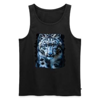Léopard des neiges Schneeleoparden Schneeleopard - Débardeur bio Premium Homme - noir - Devant - Michal (187cm)