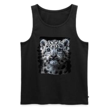Snow Leopard Schneeleoparden Schneeleopard - Männer Premium Bio Tank Top - Schwarz - Vorne - AI Model Male 178 light (178cm)