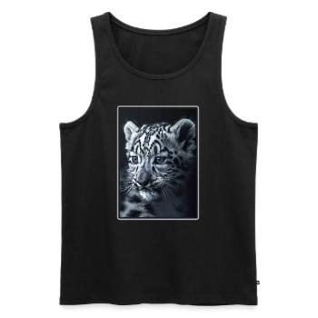Snow Leopard Schneeleoparden Schneeleopard - Männer Premium Bio Tank Top - Schwarz - Vorne - Michal (187cm)