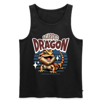 Bartagame Bartagamen Bearded Dragon - Men's Premium Organic Tank Top - black - Front - AI Model Male 178 light (178cm)