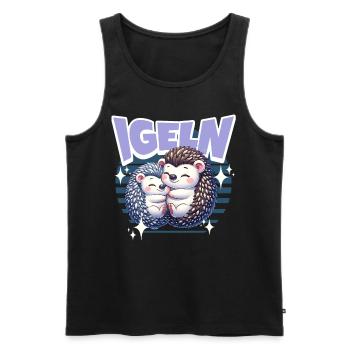 Igel Kuscheln Igeln - Männer Premium Bio Tank Top - Schwarz - Vorne - Michal (187cm)