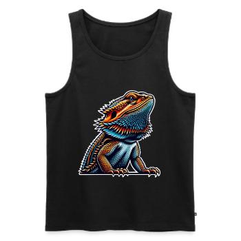 Bartagame Bartagamen Bearded Dragon - Men's Premium Organic Tank Top - black - Front - AI Model Male 178 light (178cm)