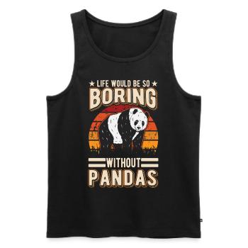 Panda Lover Panda Bear Gift - Men's Premium Organic Tank Top - black - Front - Michal (187cm)