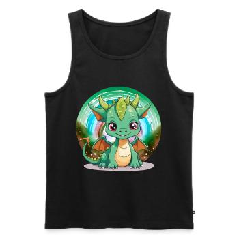 Drache Kinder Drachen Kind - Männer Premium Bio Tank Top - Schwarz - Vorne - AI Model Male 178 light (178cm)