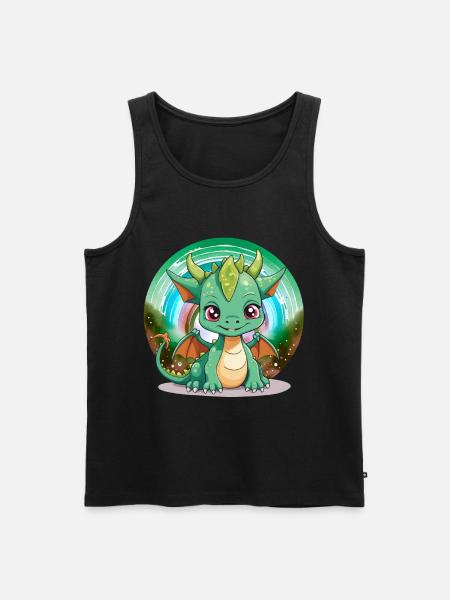 Drache Kinder Drachen Kind - Männer Premium Bio Tank Top - Schwarz