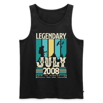 July 2008 Birthday Gift, Vintage July. - Men's Premium Organic Tank Top - black - Front - Michal (187cm)