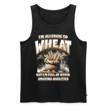 Wheat allergy - Men's Premium Organic Tank Top - black - Front - Michal (187cm)