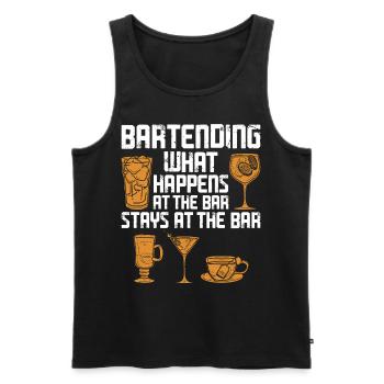 Bartender Mixologist Bartending - Men's Premium Organic Tank Top - black - Front - AI Model Male 178 light (178cm)