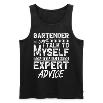 Barman Mixologue Barman De - Débardeur bio Premium Homme - noir - Devant - Michal (187cm)