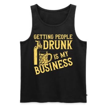 Bartender Mixologist Getting - Männer Premium Bio Tank Top - Schwarz - Vorne - AI Model Male 178 light (178cm)