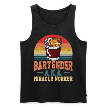 Bartender Mixologist Bartender - Men's Premium Organic Tank Top - black - Front - Michal (187cm)