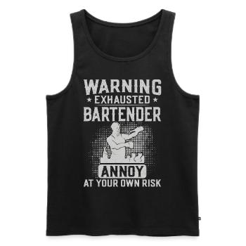 Bartender Mixologist Warning - Männer Premium Bio Tank Top - Schwarz - Vorne - AI Model Male 178 light (178cm)