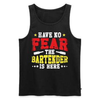 Barman Mixologue N’ayez crainte - Débardeur bio Premium Homme - noir - Devant - Michal (187cm)