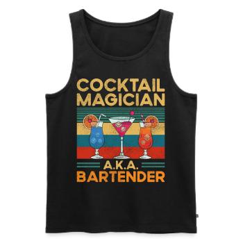 Bartender Mixologist Cocktail - Männer Premium Bio Tank Top - Schwarz - Vorne - AI Model Male 178 light (178cm)
