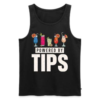Bartender Mixologist Powered By - Men's Premium Organic Tank Top - black - Front - AI Model Male 178 light (178cm)